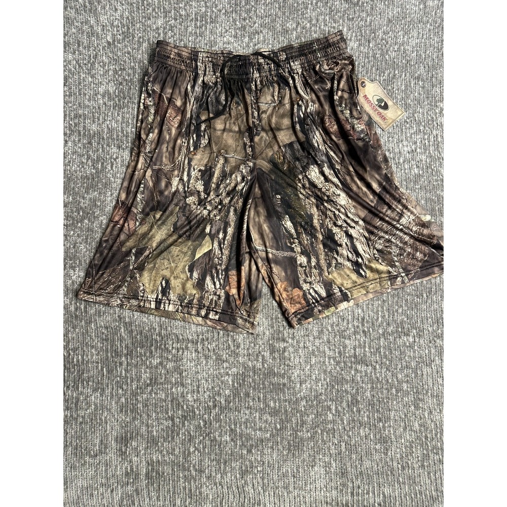 Mossy Oak Fishing Mens XL Camo Hunting Athletic Shorts Performance NWT